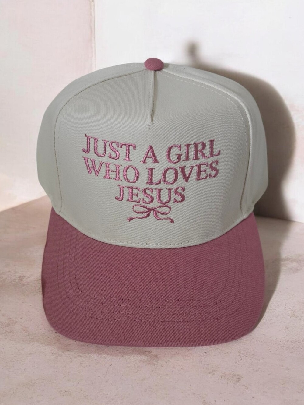 David & Young Just A Girl Who Loves Jesus Embroidered Snapback Hat